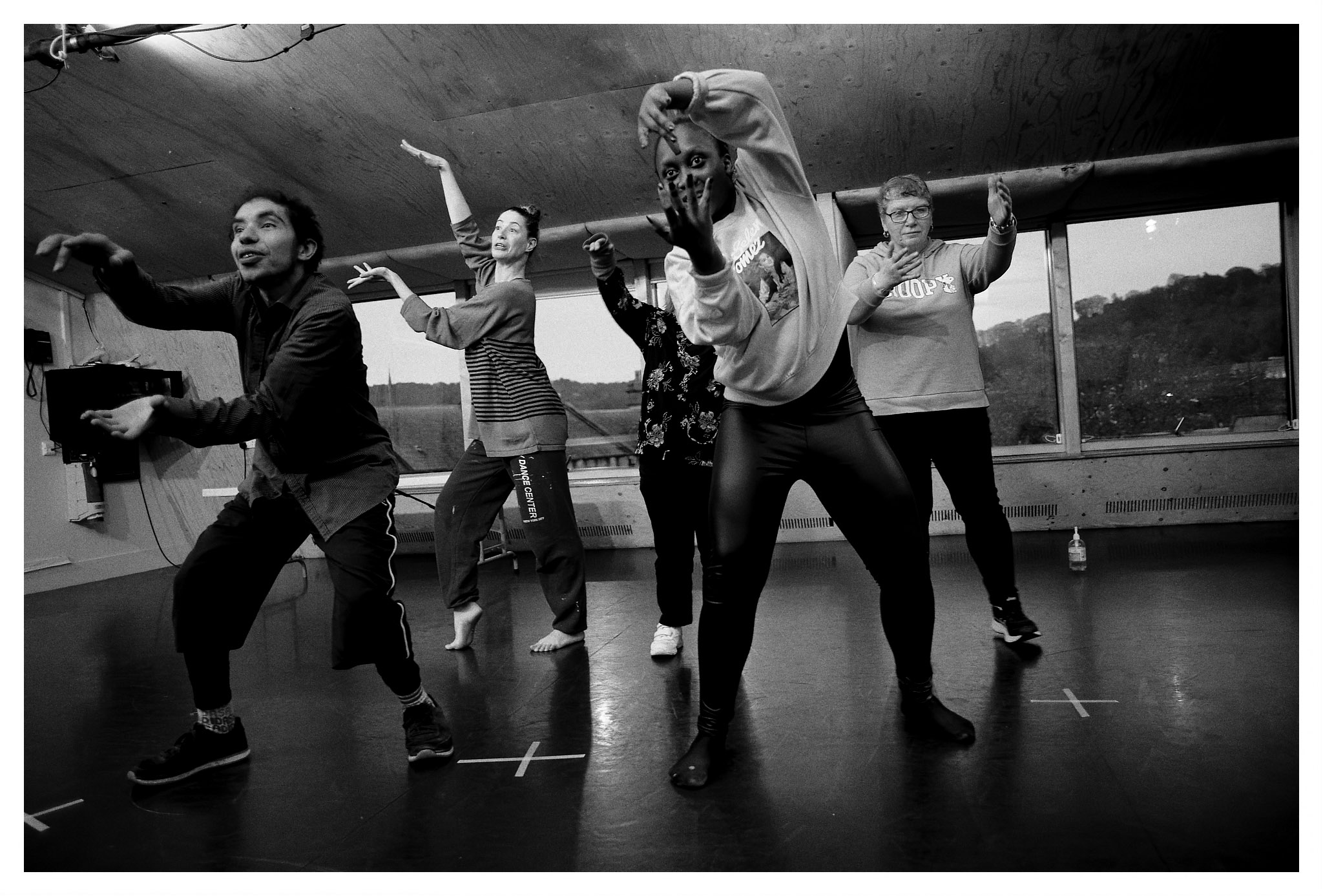 Corali dancers in rehearsals for performance of Super Hot Hot Dog at Theatre Royal, Bath